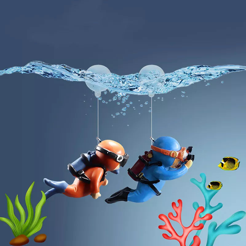 Unique Floating Diver Aquarium Decoration