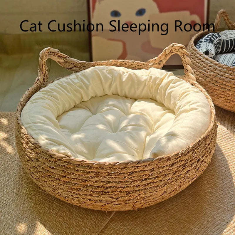 Luxurious Cat Bed with Removable Soft Weave